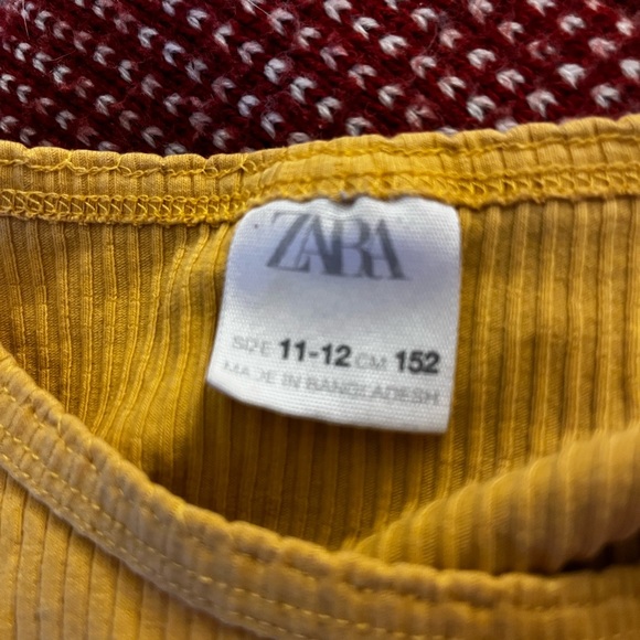 Zara Girls Yellow Ribbed Top - Picture 3 of 4